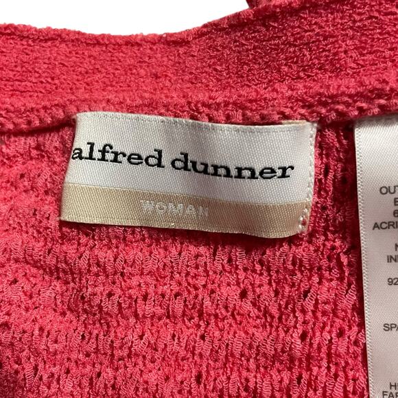 Alfred Dunner Open Cardigan Womens Size 1X Pink Open Sweater Short Sleeve Knit - Picture 4 of 9